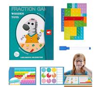 Magnetic Fraction Demonstration Book, Fraction Magnets for Teaching Magnetic Math Manipulatives for Elementary School (Zebra)