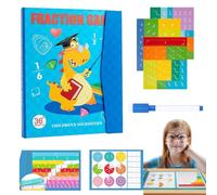Magnetic Fraction Demonstration Book, Fraction Magnets for Teaching Magnetic Math Manipulatives for Elementary School (Dinosaur)