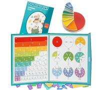 Magnetic Fraction Demonstration Book, Magnetic Fraction Disc, Fractions Learning Building Block Set Set for Kids Adding, Subtracting (1Set)