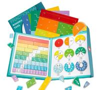 Magnetic Fraction Demonstration Book, Magnetic Fraction Tiles & Fraction Circles Set-Fraction Manipulatives, Fraction Learning Building Block Set
