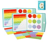 Magnetic Fraction Demonstration Book, Magnetic Fraction Tiles, Fraction Learning Building Block Set, Magnetic Fraction Tiles Demonstration Book for Math Learning (2PCS)