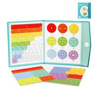 Magnetic Fraction Demonstration Book, Magnetic Fraction Tiles, Fraction Learning Building Block Set, Magnetic Fraction Tiles Demonstration Book for Math Learning (1PC)