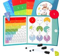 Magnetic Fraction Demonstration Book, Magnetic Fraction Tiles, Fractions Manipulatives, Score Disk Demonstrator Math Puzzle Learning Building Block Set with 10 Brilliant Colors (1Pc)