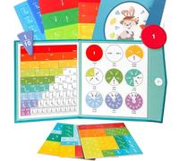 Magnetic Fraction Demonstration Book, New Magnetic Fraction Educational Puzzle Fraction Tiles and Circles (2PCS)