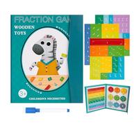 Magnetic Fraction Demonstration Book, Rainbow Magnetic Fraction Tiles Visual Aids for Enhancing Math Skills in Early Education (Zebra)