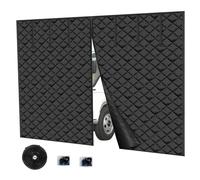 Magnetic Garage Door Insulation Kit 2 Car, Customized 200-500 cm Winter Garage Door Screen, Thermal Insulated Doorway Cover Waterproof Windproof Curtain Thicken Polyester Oxford Fabric(Negro)