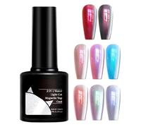 Magnetic Gel Nail Polish, 2 in 1 Glitter Top Coat, Cats Eye Effect Shine, Compact Yet Powerful, Long Lasting Finish for Home Manicure, Bridal Wedding, Holiday Glams Looks, 7ml Bottle