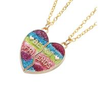 Magnetic Heart Necklace - Gradient Butterfly Pendant | Best Friends 2 Piece