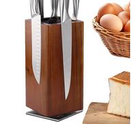 Magnetic Knives Holder, Wooden 360° Rotatable Double Sided Stand, Strong Knife Organizer for Cooking Enthusiasts, Professional Cooks, Chefs, Kitchen, Modern Countertop Display, 24.6x11cm