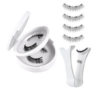 Magnetic Lashes, False Lash Clusters, 4 Pieces with Applicator, Easy Apply Comfortable Wear Natural Look Long Lasting Lightweight Secure Hold, Eyelash Makeup Tools for Get Ready Women, Black