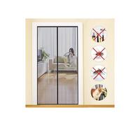 Magnetic mosquito net made of fiberglass, fire-retardant, fine-mesh, fly and insect repellent, with closure (black 120 x 240 cm)