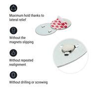Magnetic Mount Soporte magnético para detectores de humo a partir de 7 cm Ø Autoadhesivo SHD by oneConcept