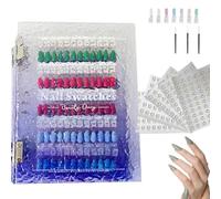 Magnetic Nail Book, 2025 New Nail Color Display Book, Nail Art Salon Design Booklet for Manicurist, Magnet Removable Blank Nail Sample Display Organizer (Dark Blue,240Pc)