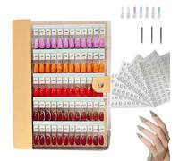 Magnetic Nail Book, 2025 New Nail Color Display Book, Nail Art Salon Design Booklet for Manicurist, Magnet Removable Blank Nail Sample Display Organizer (brown,240Pc)