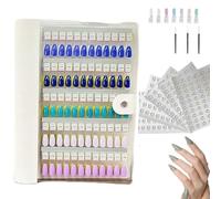 Magnetic Nail Book, 2025 New Nail Color Display Book, Nail Art Salon Design Booklet for Manicurist, Magnet Removable Blank Nail Sample Display Organizer (white,180Pc)
