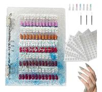 Magnetic Nail Book, 2025 New Nail Color Display Book, Nail Art Salon Design Booklet for Manicurist, Magnet Removable Blank Nail Sample Display Organizer (Blue,120Pc)