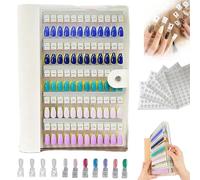 Magnetic Nail Swatches Book, 120/180/240 Nail Color Display Book, Magnet Blank Nail Organizer Storage, with Transparent Nails, Nail Art Salon Design Display Booklet for Manicurist (White,180 colors)