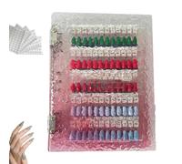 Magnetic Nail Swatches Book, 2025 New Nails Color Display Book, 120/180/240 Magnetic Nail Polish, Magnet Blank Nails Organizer Storage, Art Salon Design Booklet for Manicurist (Red,120Pcs)