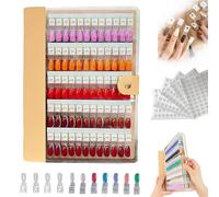 Magnetic Nail Swatches Book, 240 Nail Color Display Book, Magnet Blank Nail Organizer Storage. with Transparent Nails, Nail Art Salon Design Display Booklet for Manicurist (240pcs,Brown)