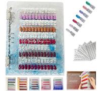 Magnetic Nail Swatchs Book, 2025 New 120/180/240 Nail Color Display Book, Professional Magnet Removable Blank Nail Art Salon Design Display Booklet for Manicurist(Blue,180PCS)