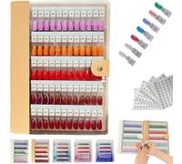 Magnetic Nail Swatchs Book, 2025 New 120/180/240 Nail Color Display Book, Professional Magnet Removable Blank Nail Art Salon Design Display Booklet for Manicurist(Brown,120PCS)