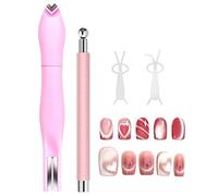 Magnetic Nail Tool, Fingernail Decoration Kit, 5.12 Inches Magnet Stick with Metal ABS Build, Manicure Aid with Design, Nail Tool Set with Practical Feature, Manicure Kit for Girlfriend Friend Sister