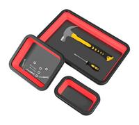 Magnetic Parts Tray - 3-Piece Foldable Magnet Storage Trays for Mechanics | Tool Sorter and Organizer for Nuts, Screws, Small Parts, Auto Repair, Garage, Workshop, DIY and Hardware Management