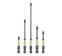 Magnetic Phillips Bits - D2 Alloy Steel 5 Piece 50-150mm Set | Serrated Imp