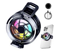 Magnetic Phone Cooler - 3.74 Inches RGB LED Cell Phone Cooling Fan, ABS Portable Smartphone Cooling Device with Clip | Type-C 5V 2A Heat Sink, For Streaming, Travel and Daily Use