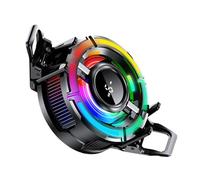 Magnetic Phone Cooler, Smartphone Radiator Fan, Smart Temperature Control Chip and Compact Portable Design, Rgb Light Cooling System for Vlog Video Calls Recording Streaming