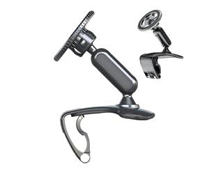 Magnetic Phone Mount - Adjustable 360 Degree Viewing Stand, Clip On Non Sli | car phone holder magnetic clip mount dashboard rearview mirror sunvisor desktop adjustable 360degree nonslip antishake cradle