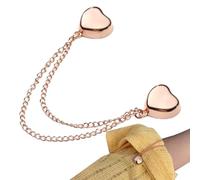 Magnetic Pins For Clothes - Heart-shaped Shirt Clips Women Tops, Clothing Chain Fasteners Multi-Functional | Fixing Buckle No-Sew Brooch Blouse Magnet Clasp Jewelry Scarf Shawl Cardigan Collar Dress f