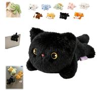 Magnetic Plush Cat Car Decor,Magnetic Car Animal Plush Toys,Soft Cute Cat Fridge Magnet for Dashboard Refrigerator Metal Surface Ornament，AA