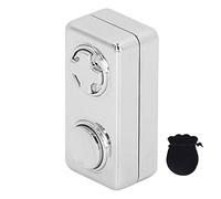 Magnetic Push Slider Toy Cuboid Shaped 2 Buttons Stress Relief Fidget Sensory Toy for Anxiety Autism Focus Metal 40 x 20 x 16mm (Plata)