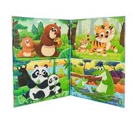 Magnetic Puzzle Book - White Cardboard 28.5Cm Educational Activity Toy, Interactive Travel Game, 2-In-1 Learning Puzzle With 36-72 Pieces | Creative Fun For Boys Girls Plane Car Road Trip Birthday Gif