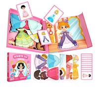 Magnetic Puzzle - Educational Dress Up Toy, Preschool Learning Board with Sturdy Wood Case, Brain Teaser Development Game, Ideal for Car Travel Homeschool Daycare Centers Students Kids