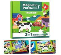 Magnetic Puzzle, Educational Fun Toys for Kids, Portable Learning Tool with Entertainment Function, Travel Toy for, Car, Airplane, Road Trip, Birthday and Playtime Use, 7.09x7.09x0.59 Inches