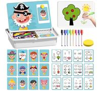 Magnetic Puzzle Face Dress Up, Portable Magnetic Puzzles Face Dress Up Travel Game Double Side Preschool Educational Learning Toy for Kids with Storage Case (Expressions)
