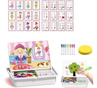 Magnetic Puzzles Face Dress Up Travel Game Double Side Educational Learning & Creative Toy, Double-Sided Board + 12 Cards, Multifunctional Puzzles Kits, Enhances Creativity and Learning(Style b)