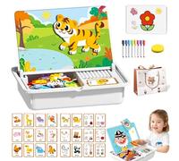 Magnetic Puzzles Face Dress Up Travel Game Double Side, Magnetic Funny Face Puzzle Toy Drawing Board, Magnetics Faces Toy, Preschool Educational Learning Toys for Kids, Age 3-6 (F)