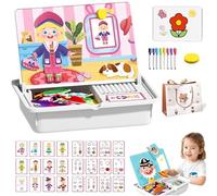 Magnetic Puzzles Face Dress Up Travel Game Double Side, Magnetic Funny Face Puzzle Toy Drawing Board, Magnetics Faces Toy, Preschool Educational Learning Toys for Kids, Age 3-6 (D)