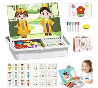 Magnetic Puzzles Face Dress Up Travel Game Double Side, Magnetic Funny Face Puzzle Toy Drawing Board, Magnetics Faces Toy, Preschool Educational Learning Toys for Kids, Age 3-6 (E)