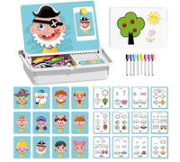 Magnetic Puzzles Face Dress Up Travel Game - Double Side Preschool Educational Learning Toy for Kids (Expressions)