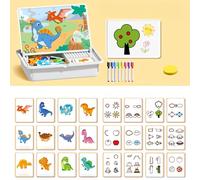 Magnetic Puzzles Face Dress Up Travel Game Double Side Preschool Educational Learning Toy For Kids, Multifunctional Magnetic Face Puzzle, Jigsaw Puzzle Board (Dinosaur World)