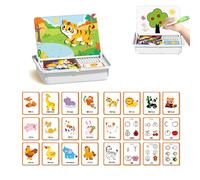 Magnetic Puzzles Face Dress up Travel Game Double Side Preschool Educational Learning Toy (Zoo)