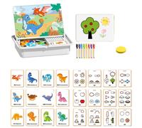 Magnetic Puzzles Face Dress Up Travel Game,Educational Learning Toy,For Preschool Toddler Enhances Creativity and Learning (Dinosaur)