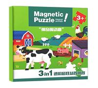 Magnetic Puzzles Kids, Educational Learning Magnets for Play, Fun Travel Game with Easy Storage, Activity Accessory for Road Trip Birthday Kindergartens Preschool Development, 7.09x7.09x0.59 Inches