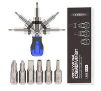 Magnetic Ratcheting Screwdriver - Multi Bit 180 Degree Adjustable Portable - Portable Ratchet Screwdriver Set | for Computer Eyeglass Bicycle Watch Furniture Car Home