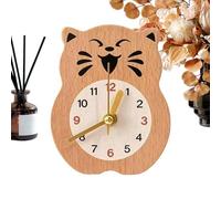Magnetic Refrigerator Clock - Non Ticking Animal Shape Wooden Desk Watch