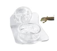 Magnetic Reptile Feeding Ledge, Suction Cup Food Tray for Gecko, Easy Installation Reptiles Feeding Station for Lizards, Chameleons and Tree Frogs, 3.39x2.6x1.57 Inches